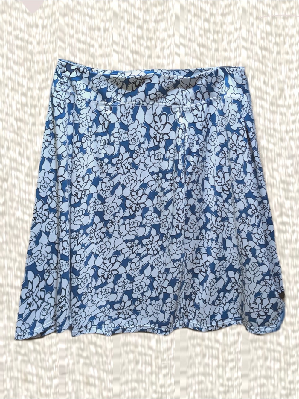 Women’s teal blue athletic stretch a-line golf/tennis skirt 2 zip pockets L/xl